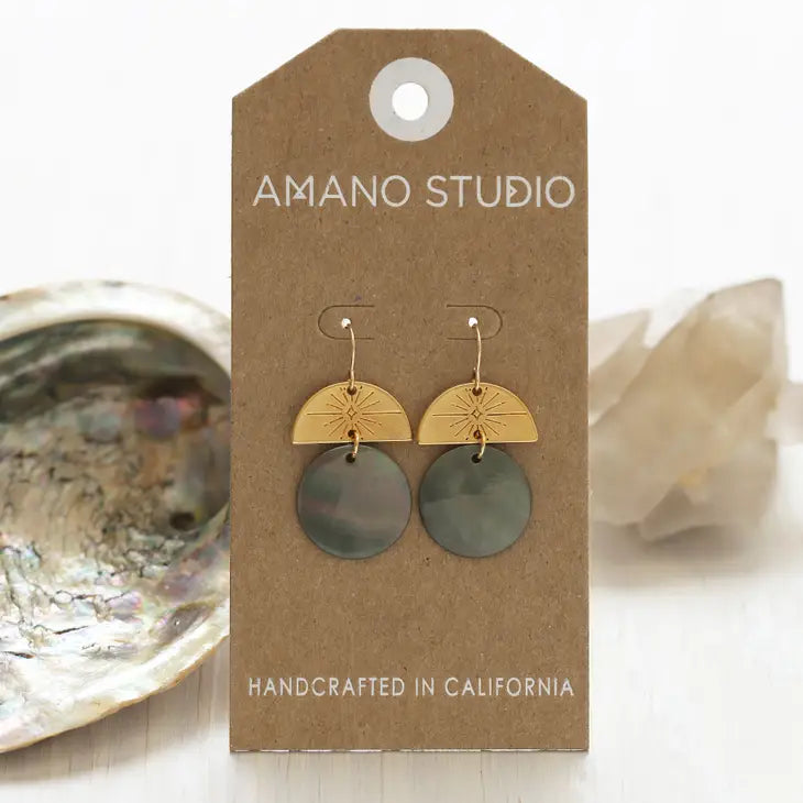 Amano Studio - New Moon Earrings Black Shell