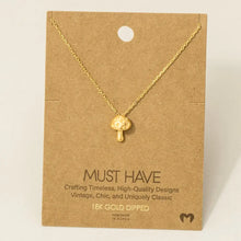 Load image into Gallery viewer, Gold Dipped Mini Mushroom Pendant Necklace
