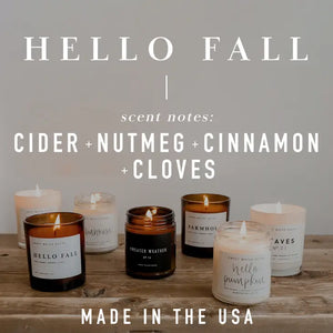 Sweet Water Decor - Hello Fall Soy Candle White Jar 11oz