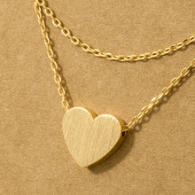 Load image into Gallery viewer, Dainty Layered Chain Heart Charm Necklace
