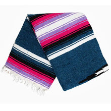 Load image into Gallery viewer, West Path - Aegean Blue and Pink Baja Diamond Blanket
