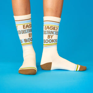 Gumball Poodle - Easily Distracted By Books Gym Crew Socks