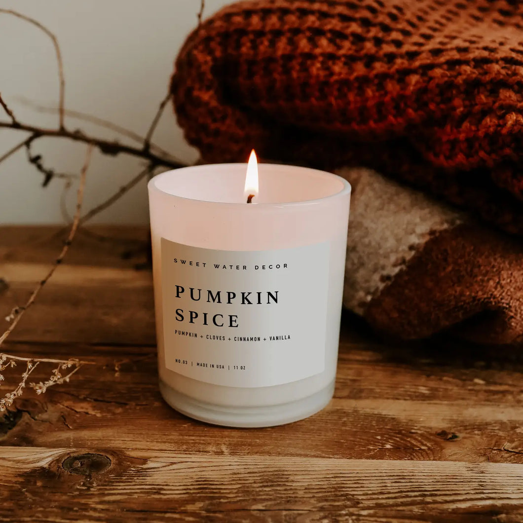 Sweet Water Decor - Pumpkin Spice Soy Candle White Jar 11oz