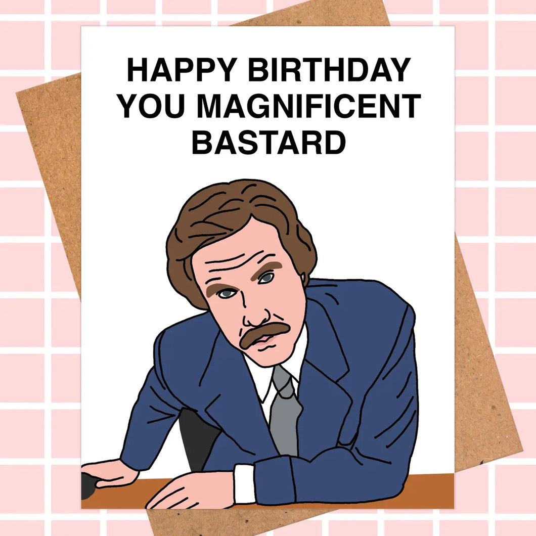 Ron Burgundy Birthday Card