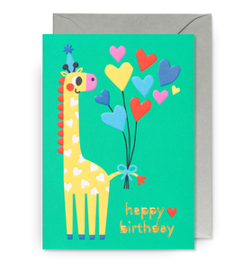 Giraffe Happy Birthday Card