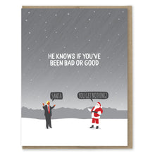 Load image into Gallery viewer, He Knows Funny Anti-Trump Christmas Card
