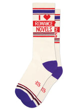 Load image into Gallery viewer, Gumball Poodle - I ❤️ Romance Novels Gym Crew Socks
