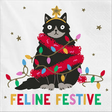 Load image into Gallery viewer, Feline Festive Cocktail Napkins- 20ct
