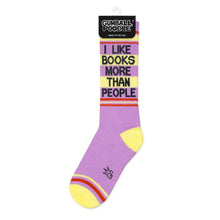 Load image into Gallery viewer, Gumball Poodle - I Like Books More Than People Gym Crew Socks
