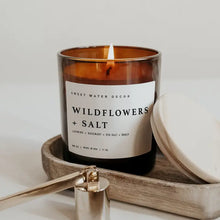 Load image into Gallery viewer, Sweet Water Decor - Wildflowers and Salt Soy Candle Amber Jar 11oz
