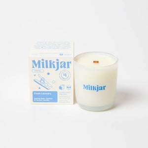 Milkjar - Fresh Laundry - Rain, Cotton & Vanilla Coconut Soy 8oz Candle