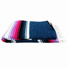 Load image into Gallery viewer, West Path - Aegean Blue and Pink Baja Diamond Blanket
