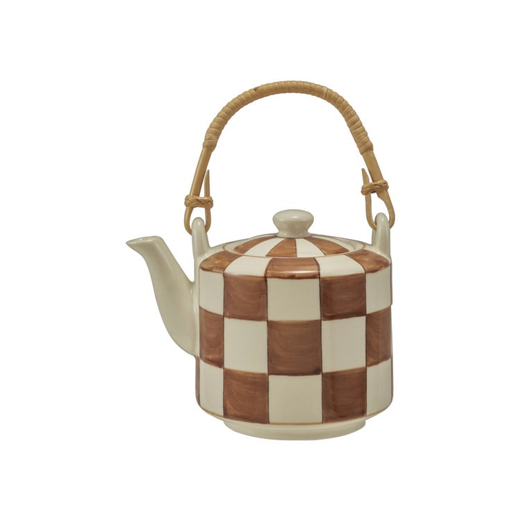 Stoneware Teapot w Checked 7