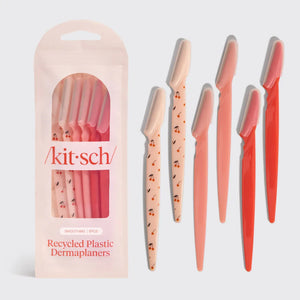 Kitsch - Recycled Plastic Dermaplaners 6pc Set - Asstd Cherry Blossom