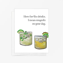 Load image into Gallery viewer, Here For the Drinks Wedding Card
