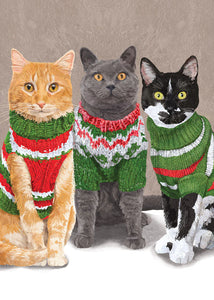 Cats In Sweaters Holiday Card