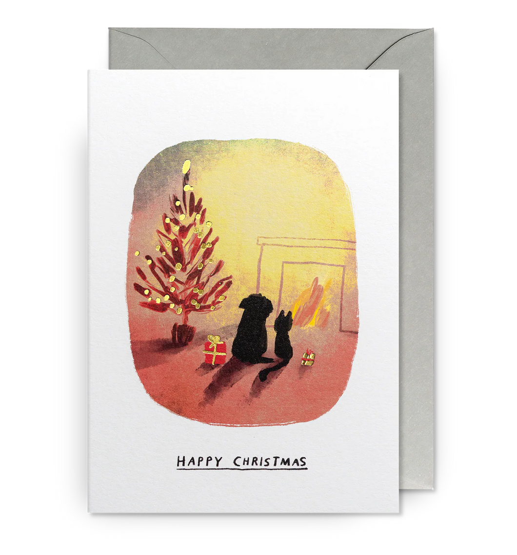 Cosy Cat & Dog Christmas Card