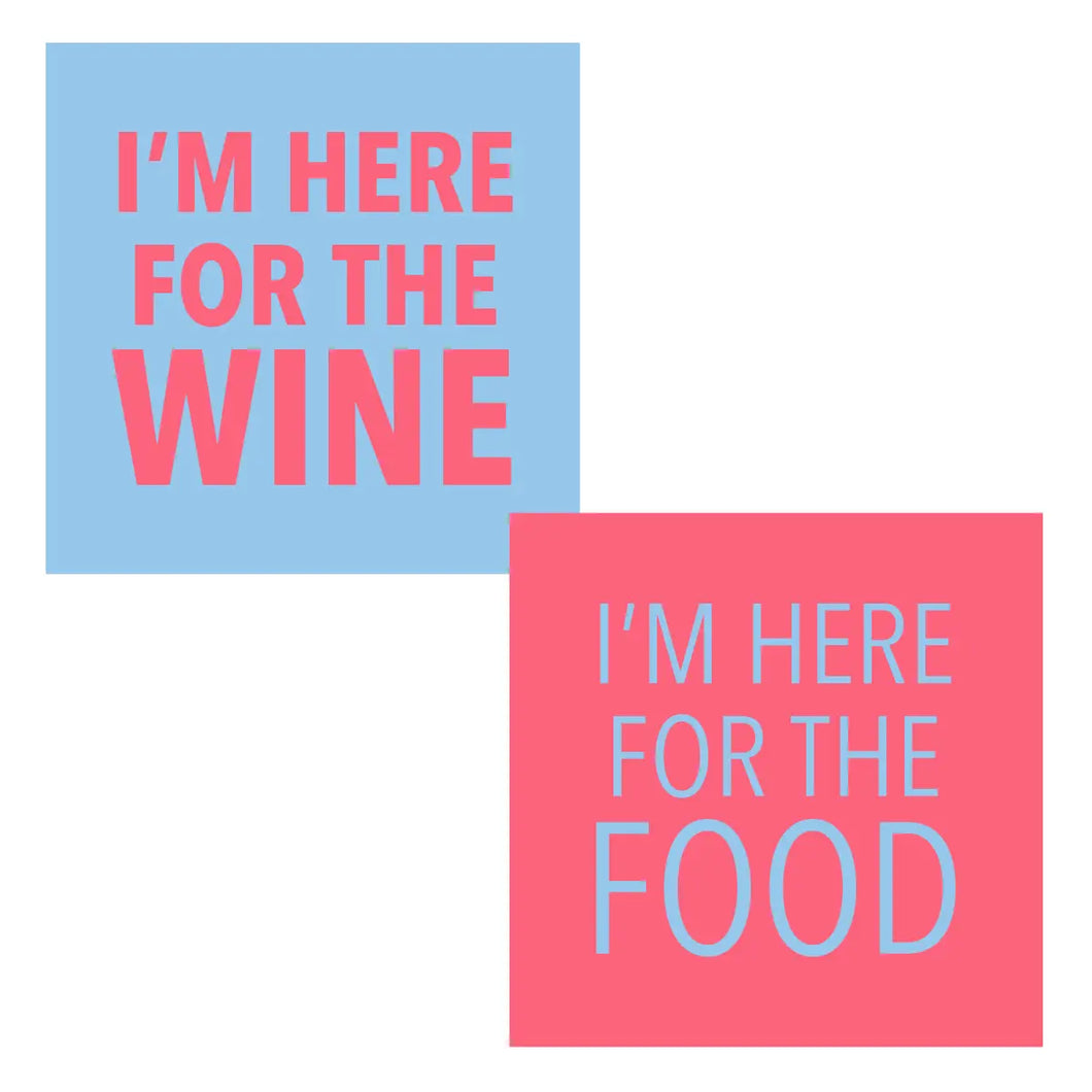 Double Sided - Wine/Food Cocktail Napkins- 20ct