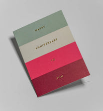 Load image into Gallery viewer, Happy Anniversary Stripes Greeting Card
