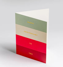 Load image into Gallery viewer, Happy Anniversary Stripes Greeting Card
