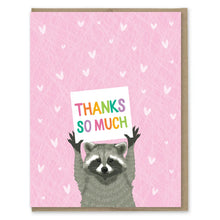 Load image into Gallery viewer, Raccoon Thank You Sign Card
