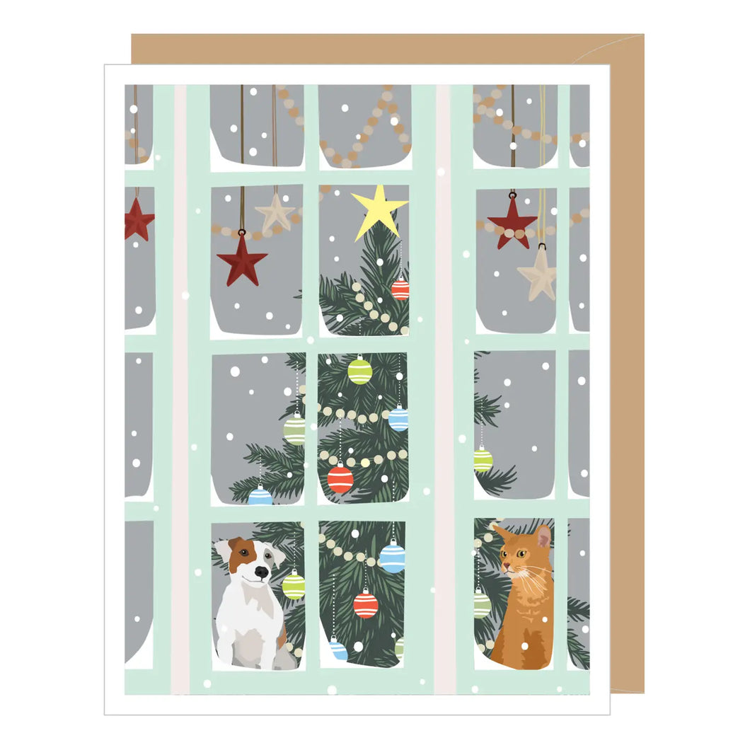 Holiday Pets in Window Card