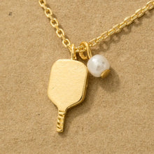 Load image into Gallery viewer, Gold Dipped Pearl Pickle Ball Pendant Necklace
