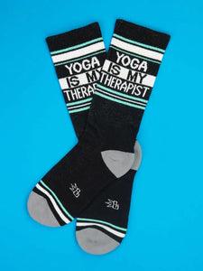 Gumball Poodle - Yoga Is My Therapist Gym Crew Socks