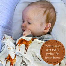 Load image into Gallery viewer, LollyBanks - Oh Deer Baby Muslin Swaddle Blanket
