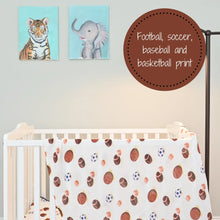 Load image into Gallery viewer, LollyBanks - Go Sports! Baby Muslin Swaddle Blanket
