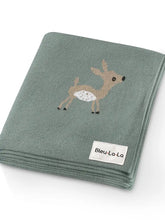 Load image into Gallery viewer, Bleu La La -  Luxury Cotton Swaddle Receiving Baby Blanket - Deer
