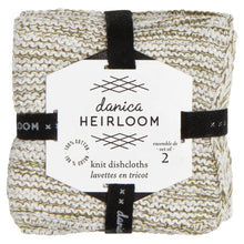 Load image into Gallery viewer, Olive Heirloom Knit Dishcloths Set of 2

