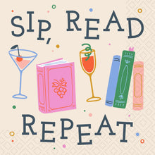 Load image into Gallery viewer, Sip Read Repeat Cocktail Napkins - 20ct
