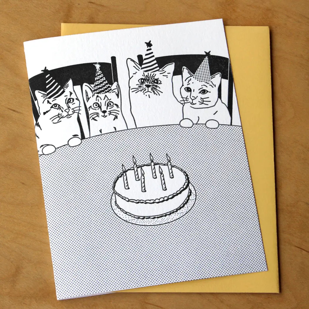 Cat Birthday Party Greeting Card