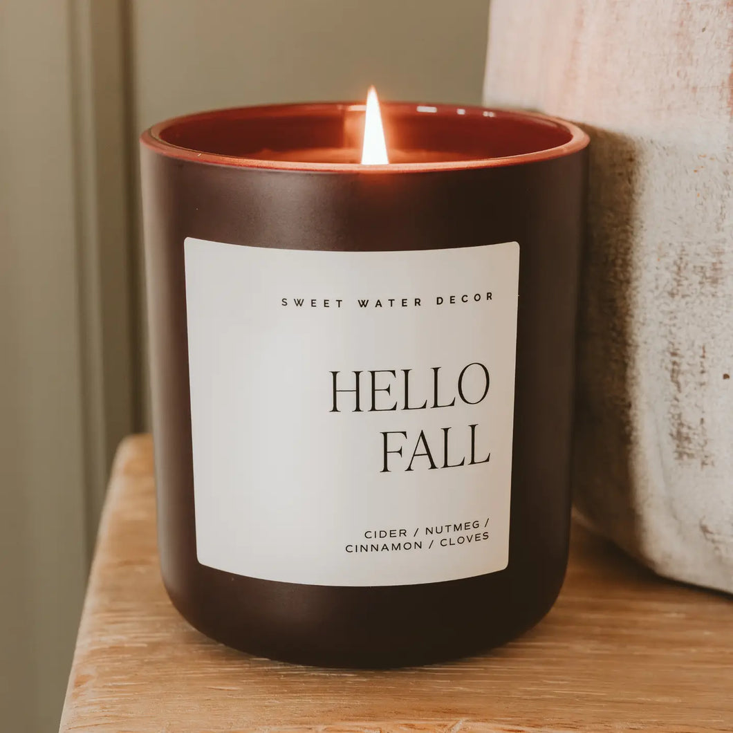 Sweet Water Decor - Hello Fall Soy Candle Matte Jar 15oz