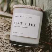 Load image into Gallery viewer, Sweet Water Decor - Salt &amp; Sea Soy Candle White Jar 11oz
