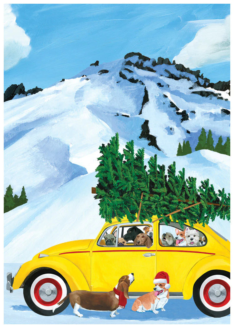 Festive VW Bug and Dogs