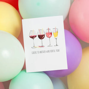 Cheers To Another Wine-Derful Year! Card