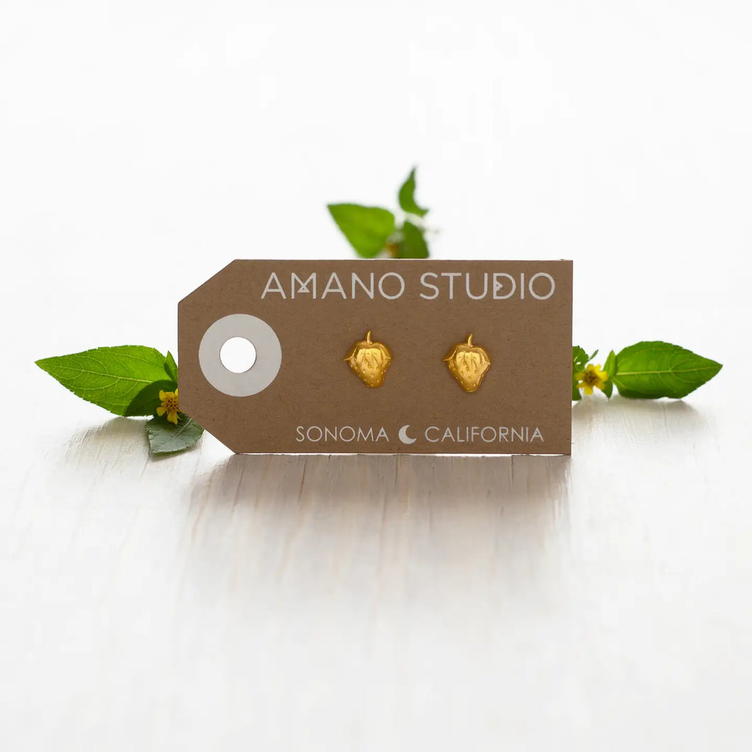 Amano Studio - Golden Strawberry Stud Earrings
