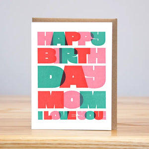 Happy Birthday Mom Big Block Card