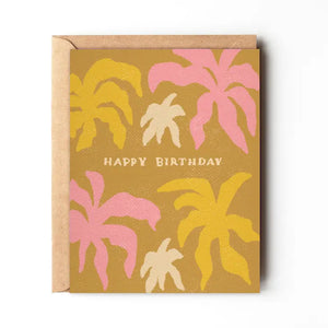 Happy Birthday - Retro Palm Hippie Boho Card