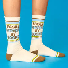 Load image into Gallery viewer, Gumball Poodle - Easily Distracted By Books Gym Crew Socks
