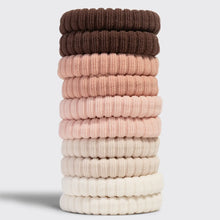 Load image into Gallery viewer, Kitsch - Recycled Fabric Ribbed Hair Elastics 10pc Set - Blush

