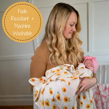 Load image into Gallery viewer, LollyBanks - Sunflower Fields Baby Swaddle Blanket
