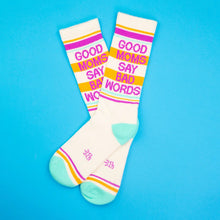 Load image into Gallery viewer, Gumball Poodle - Good Moms Say Bad Words Gym Crew Socks
