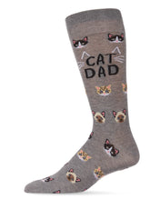 Load image into Gallery viewer, MeMoi - Cat Dad Bamboo Blend Crew Socks
