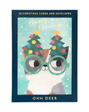 Load image into Gallery viewer, Cats in Hats Christmas Card Box of 12
