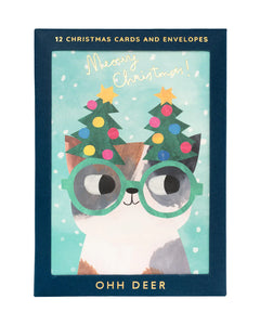 Cats in Hats Christmas Card Box of 12