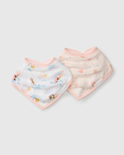 Load image into Gallery viewer, LouLou Lollipop Mermaids Muslin Bandana Bib Set
