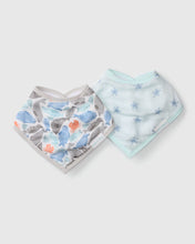 Load image into Gallery viewer, LouLou Lollipop Silly Seals Muslin Bandana Bib Set
